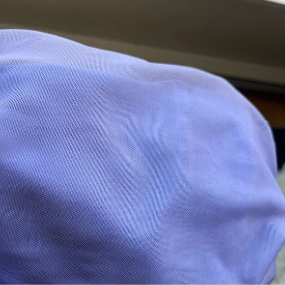 Zara Lilac & Beige Ruched Draped Mesh Mini Dress - Picture 13 of 15